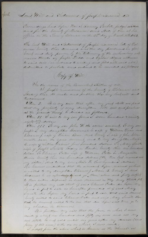 Delaware County Ohio Will Records Vol. 3 1850-1859 (p. 463)