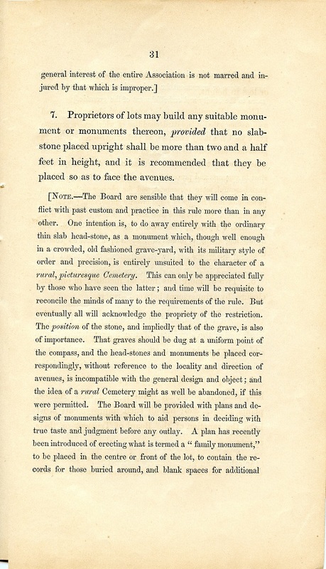 Rules and Regulations and Articles of Association of Oak Grove Cemetery (p. 34)