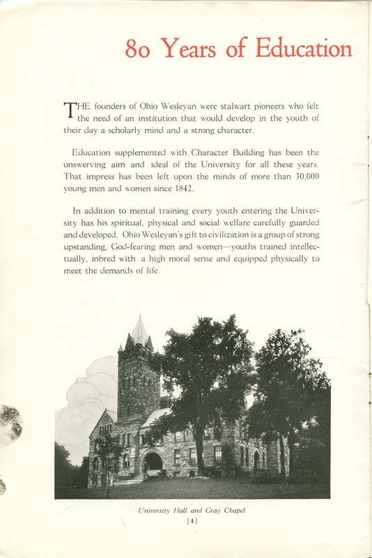 Ohio Wesleyan University: A Fountain of Good in the World (p. 8)