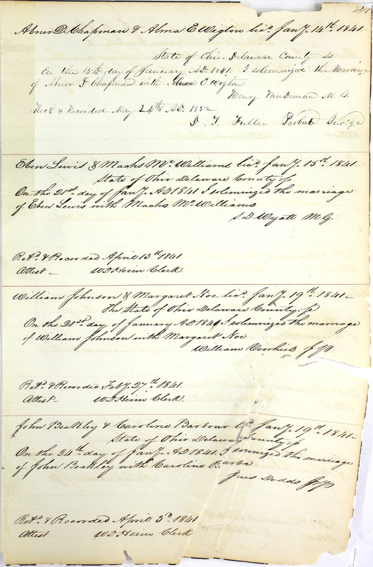 Marriage Records Vol.1 1835-1845 (p. 263)