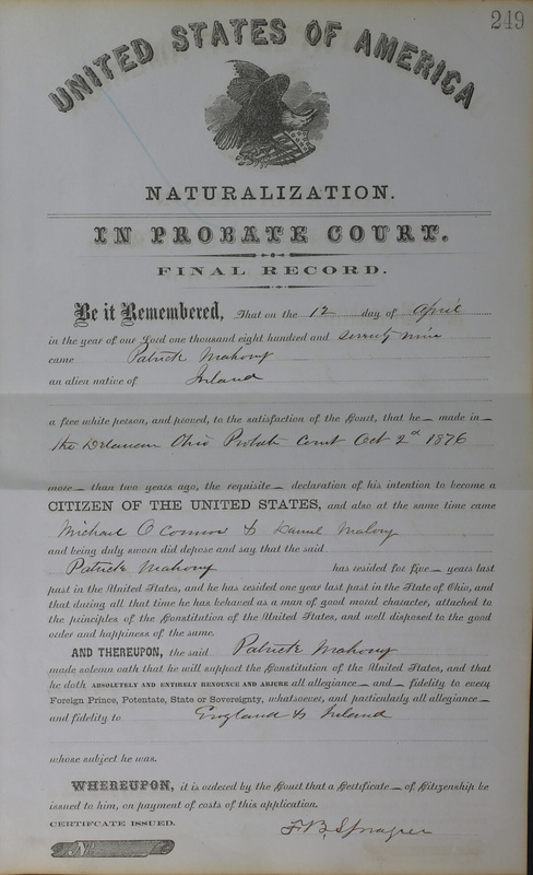 Naturalization Records Delaware County OH (p. 1086)