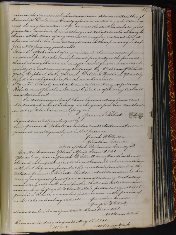 Delaware County Ohio Will Records Vol. 2 1835-1850 (p. 196)