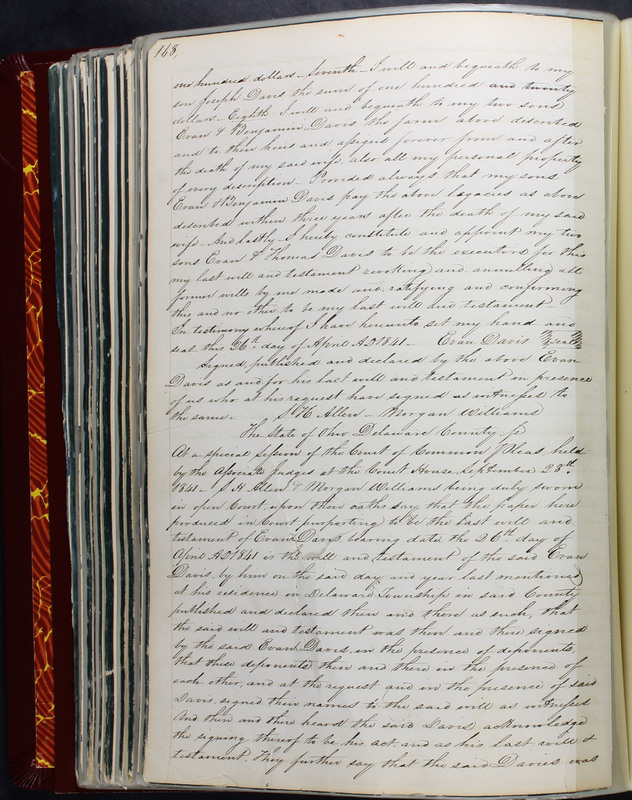 Delaware County Ohio Will Records Vol. 2 1835-1850 (p. 213)