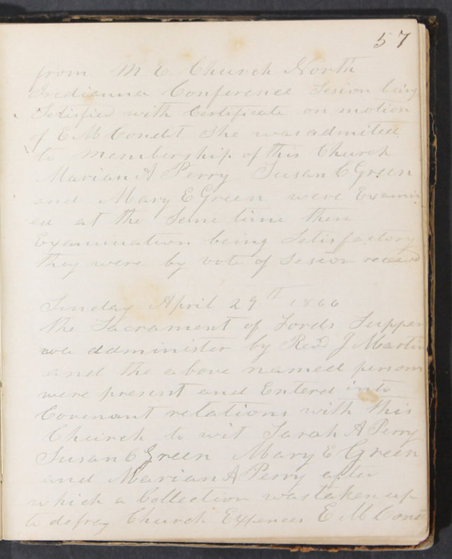 Sessional Records of the 1st Presbyterian Church of Trenton, Delaware Co., Ohio, 1831 (p. 63)