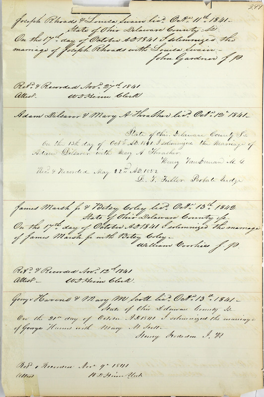 Marriage Records Vol.1 1835-1845 (p. 303)