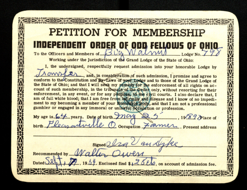 Independent Order of Odd Fellows Big Walnut Lodge #798 Membership Directory (p. 91)