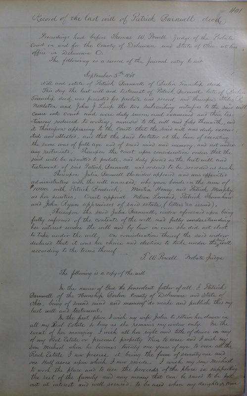 Delaware County Ohio Will Records Vol. 4 1859-1869 (p. 433)