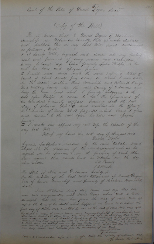 Delaware County Ohio Will Records Vol. 4 1859-1869 (p. 385)