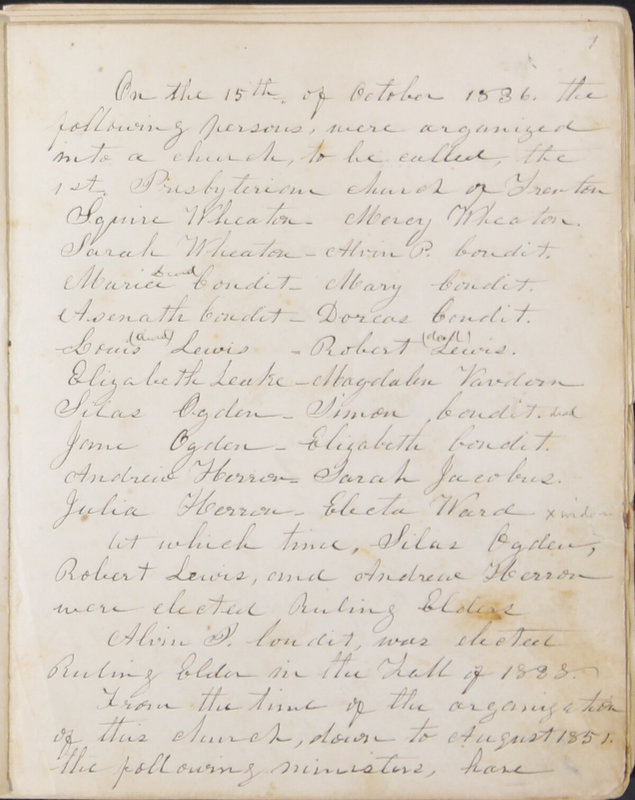 Sessional Records of the 1st Presbyterian Church of Trenton, Delaware Co., Ohio, 1831 (p. 7)