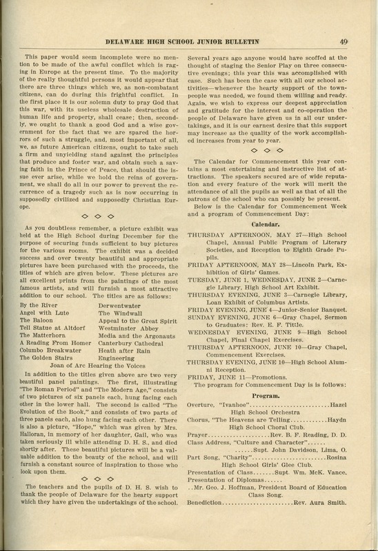 Delaware High School Bulletin 1915 (p. 51)