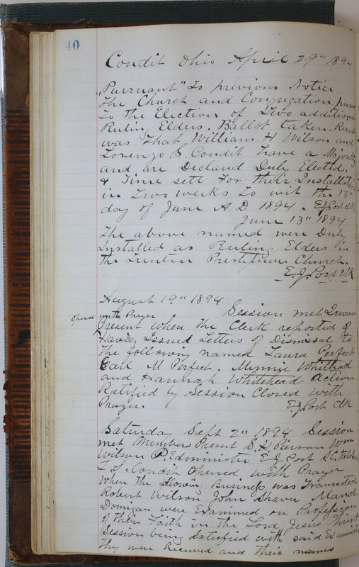 Sessional Records of the 1st Presbyterian Church of Trenton Delaware County Ohio 1873-1937 (p. 44)