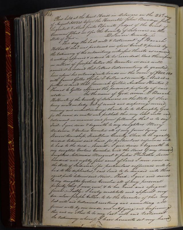 Delaware County Ohio Will Records Vol. 2 1835-1850 (p. 209)