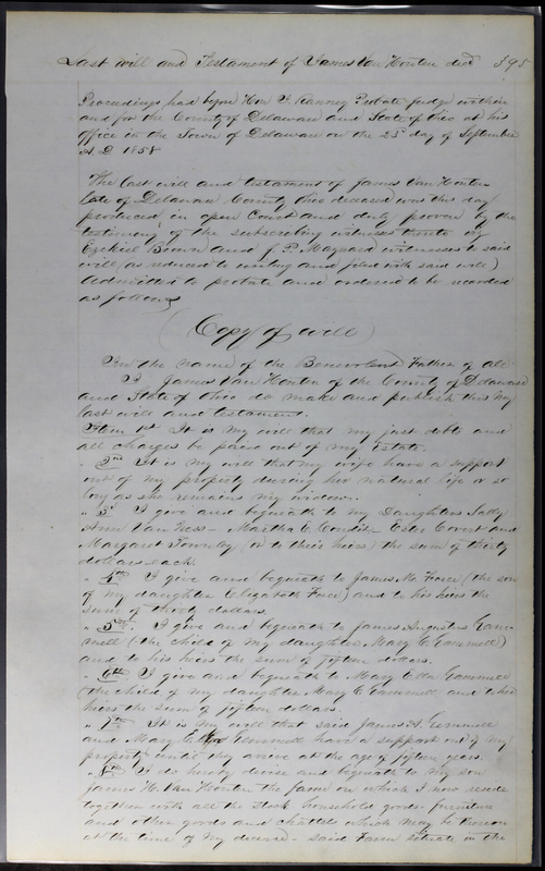 Delaware County Ohio Will Records Vol. 3 1850-1859 (p. 446)