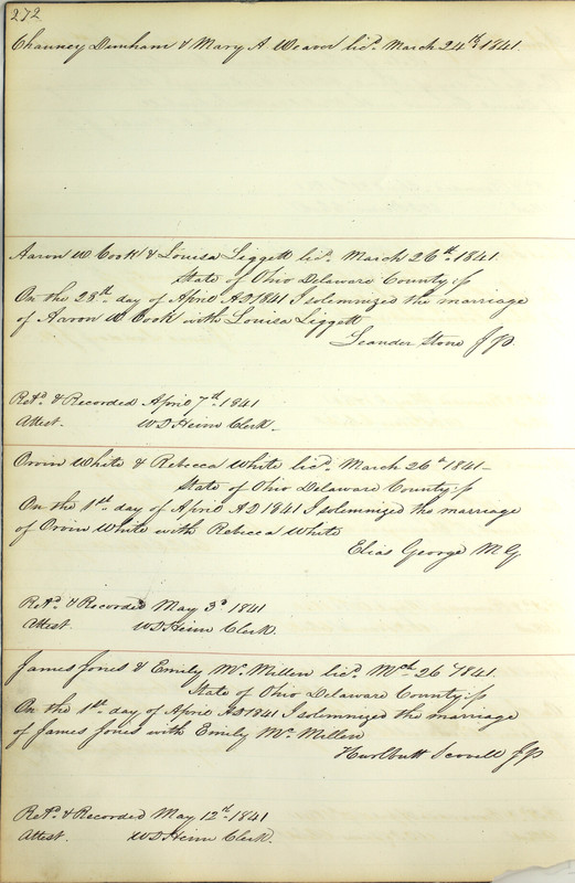 Marriage Records Vol.1 1835-1845 (p. 276)