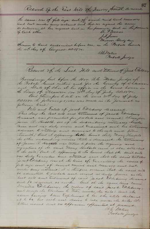 Delaware County Ohio Will Records Vol. 5 1869-1876 (p. 120)