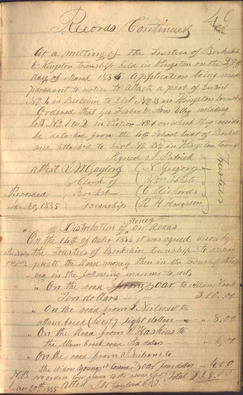 Record Book of Berkshire Township No. 2 1807-1843 (p. 53)