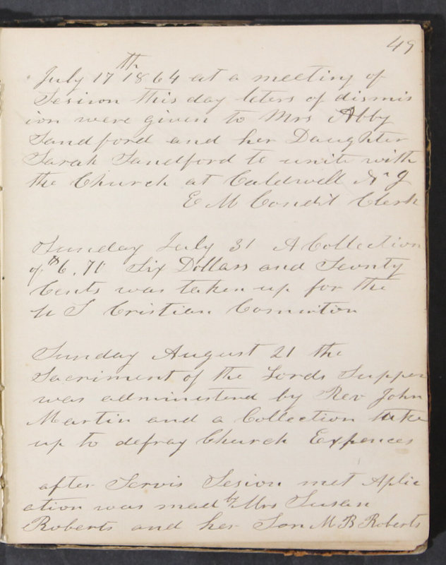 Sessional Records of the 1st Presbyterian Church of Trenton, Delaware Co., Ohio, 1831 (p. 55)