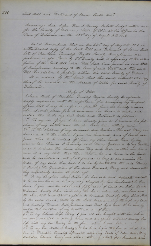 Delaware County Ohio Will Records Vol. 3 1850-1859 (p. 340)