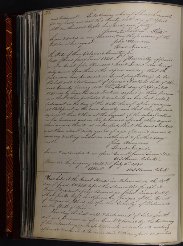 Delaware County Ohio Will Records Vol. 2 1835-1850 (p. 153)