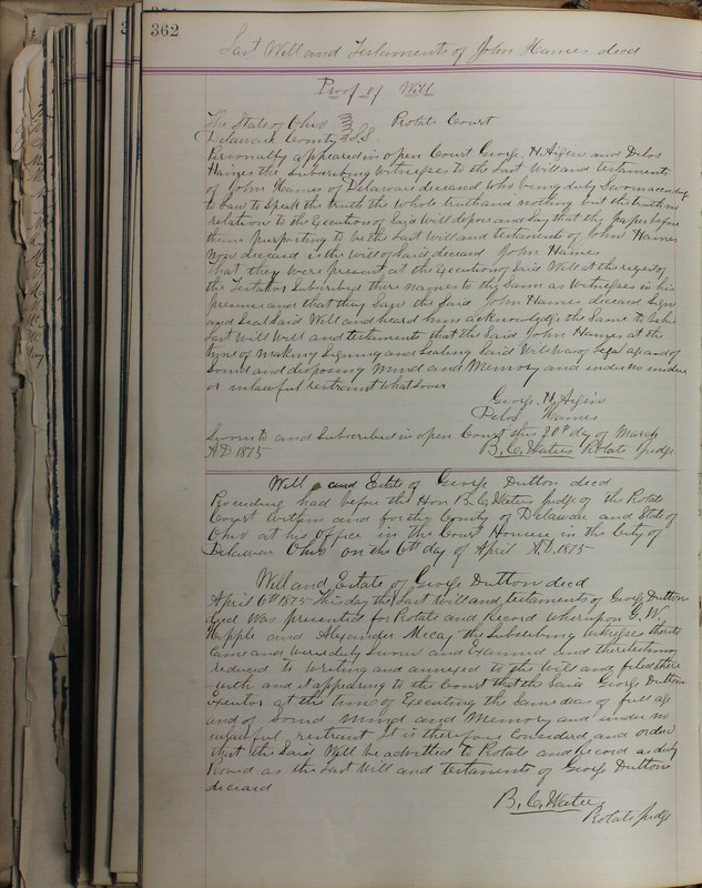 Delaware County Ohio Will Records Vol. 5 1869-1876 (p. 395)