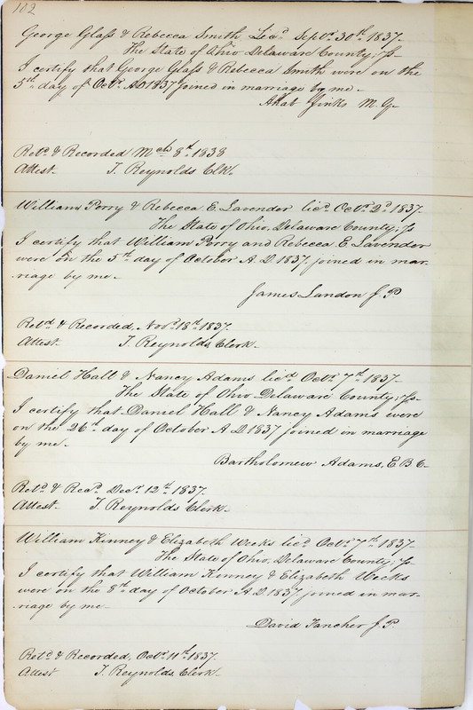 Marriage Records Vol.1 1835-1845 (p. 106)