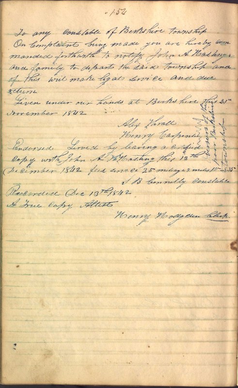 Record Book of Berkshire Township No. 2 1807-1843 (p. 168)