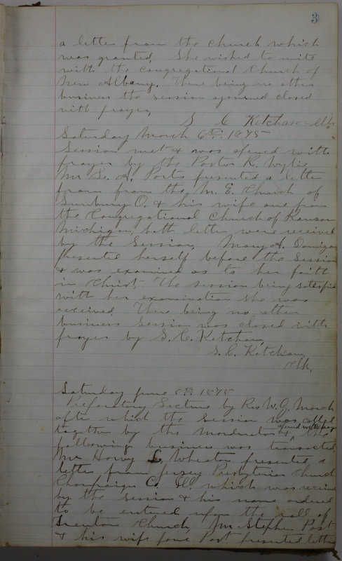 Sessional Records of the 1st Presbyterian Church of Trenton Delaware County Ohio 1873-1937 (p. 9)