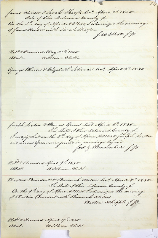 Marriage Records Vol.1 1835-1845 (p. 221)