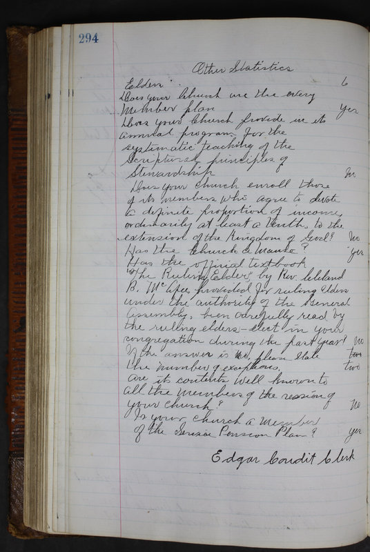 Sessional Records of the 1st Presbyterian Church of Trenton Delaware County Ohio 1873-1937 (p. 281)