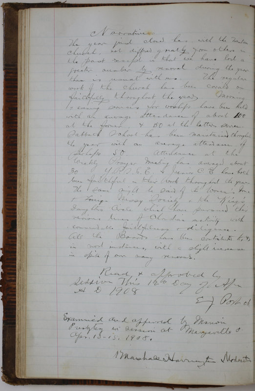 Sessional Records of the 1st Presbyterian Church of Trenton Delaware County Ohio 1873-1937 (p. 74)