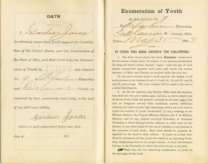 Harlem Township Enumeration of Youth Sub-District 9 May 30, 1903 (p. 3)