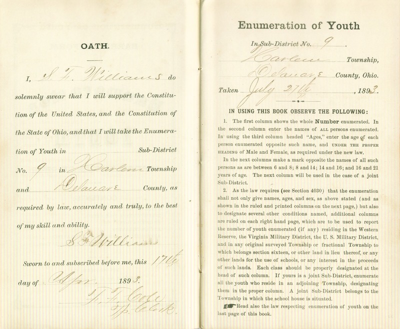 Harlem Township Enumeration of Youth Sub-District 9, July 27, 1893  (p. 3)