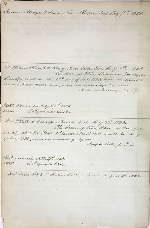 Marriage Records Vol.1 1835-1845 (p. 56)