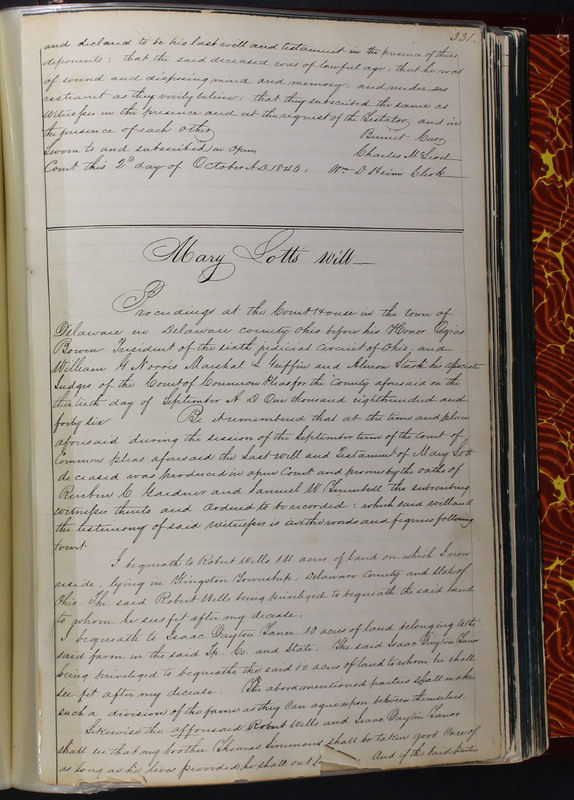 Delaware County Ohio Will Records Vol. 2 1835-1850 (p. 374)