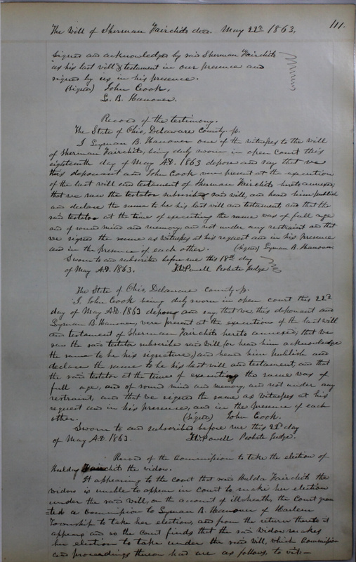 Delaware County Ohio Will Records Vol. 4 1859-1869 (p. 143)