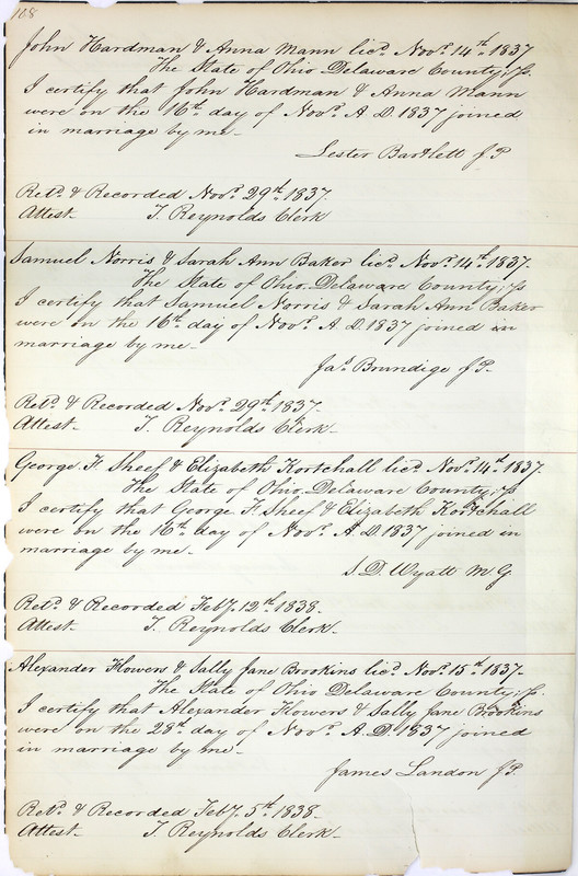 Marriage Records Vol.1 1835-1845 (p. 112)