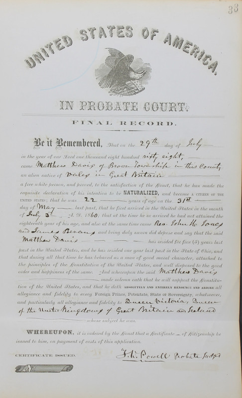 Naturalization Records Delaware County OH (p. 129)