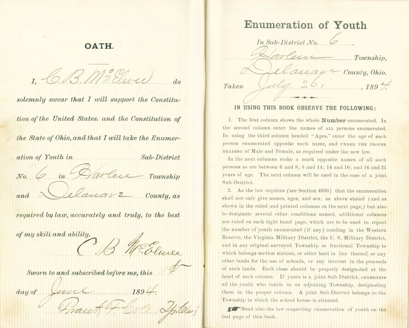 Harlem Township Enumeration of Youth Sub-District 6, July 26, 1894 (p. 3)