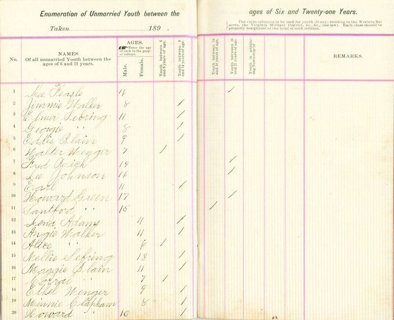 Harlem Township Enumeration of Youth Sub-District 2, July 23, 1895 (4)