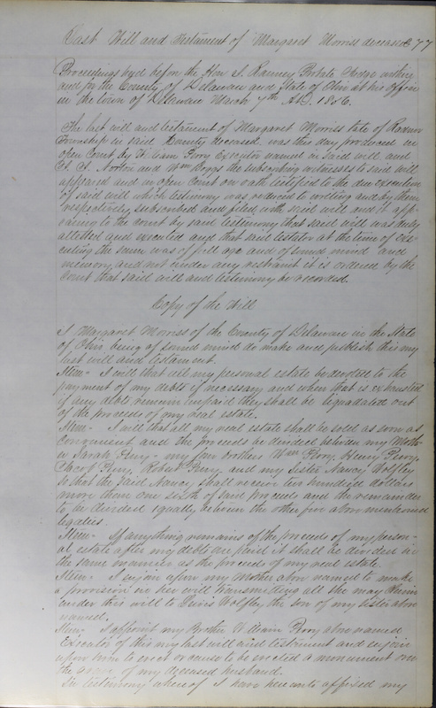 Delaware County Ohio Will Records Vol. 3 1850-1859 (p. 329)