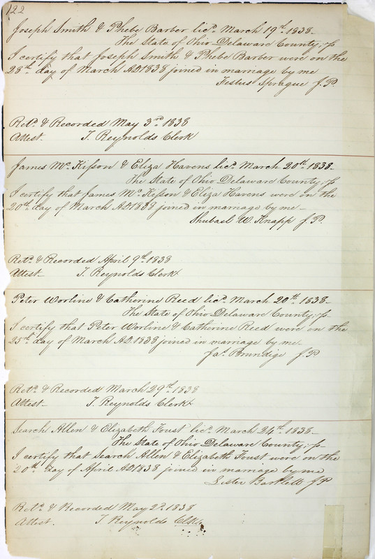 Marriage Records Vol.1 1835-1845 (p. 126)