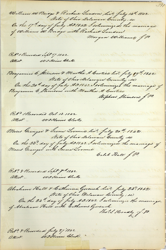 Marriage Records Vol.1 1835-1845 (p. 345)