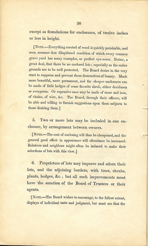 Rules and Regulations and Articles of Association of Oak Grove Cemetery (p. 33)