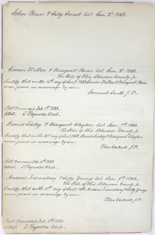 Marriage Records Vol.1 1835-1845 (p. 34)