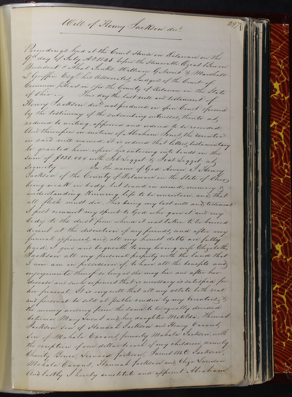 Delaware County Ohio Will Records Vol. 2 1835-1850 (p. 342)