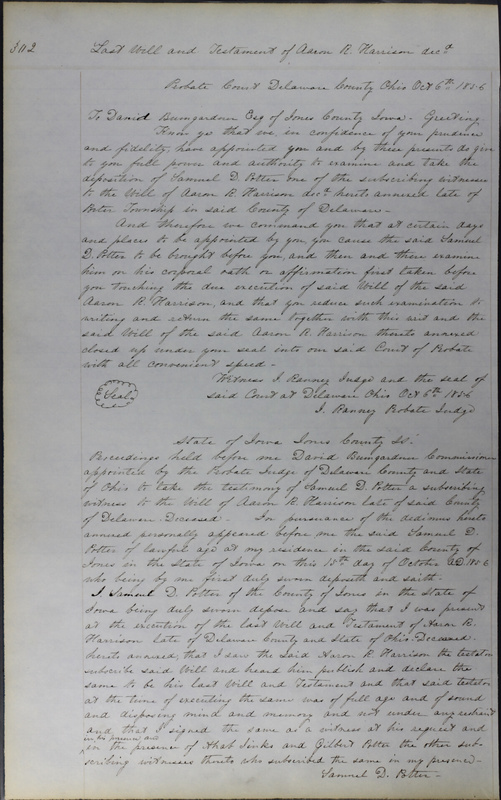 Delaware County Ohio Will Records Vol. 3 1850-1859 (p. 354)