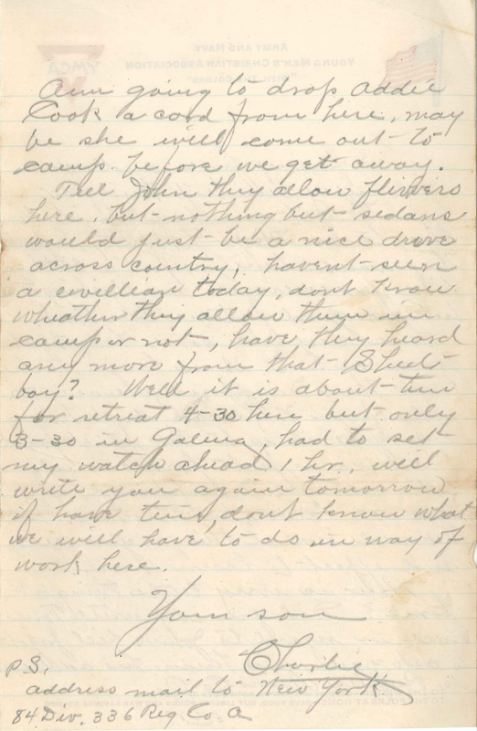 Charlie C. Bricker World War I Letters (p. 42)