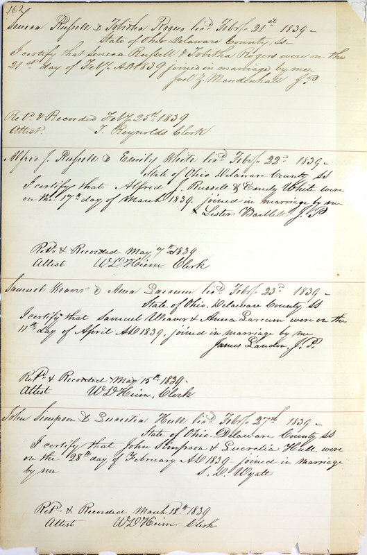 Marriage Records Vol.1 1835-1845 (p. 166)