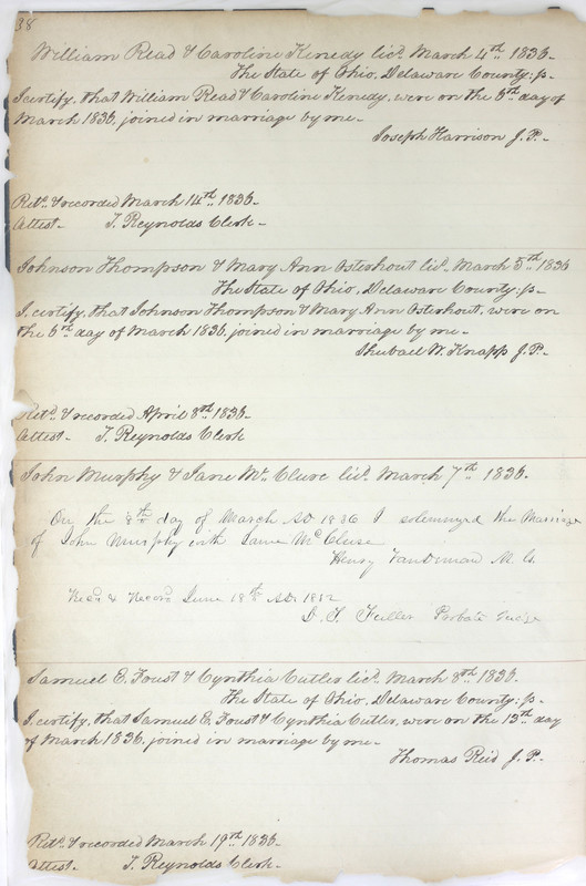 Marriage Records Vol.1 1835-1845 (p. 42)