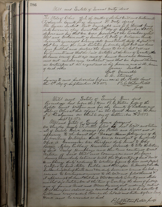 Delaware County Ohio Will Records Vol. 5 1869-1876 (p. 319)